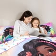 thumbnail image 4 of Feelyou Black Fairy Mermaid Bedding Comforter Set for Kids Boys Girls, Rainbow Galaxy Animal King Bedding Sets, Pink Blue, Colorful Star Reversible, 7 Pieces, 4 of 7