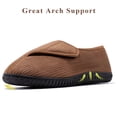 thumbnail image 2 of Diabetic Slippers Shoes for Men Arthritis Edema Adjustable Closure Memory Foam House Shoes, Brown 13, 2 of 7