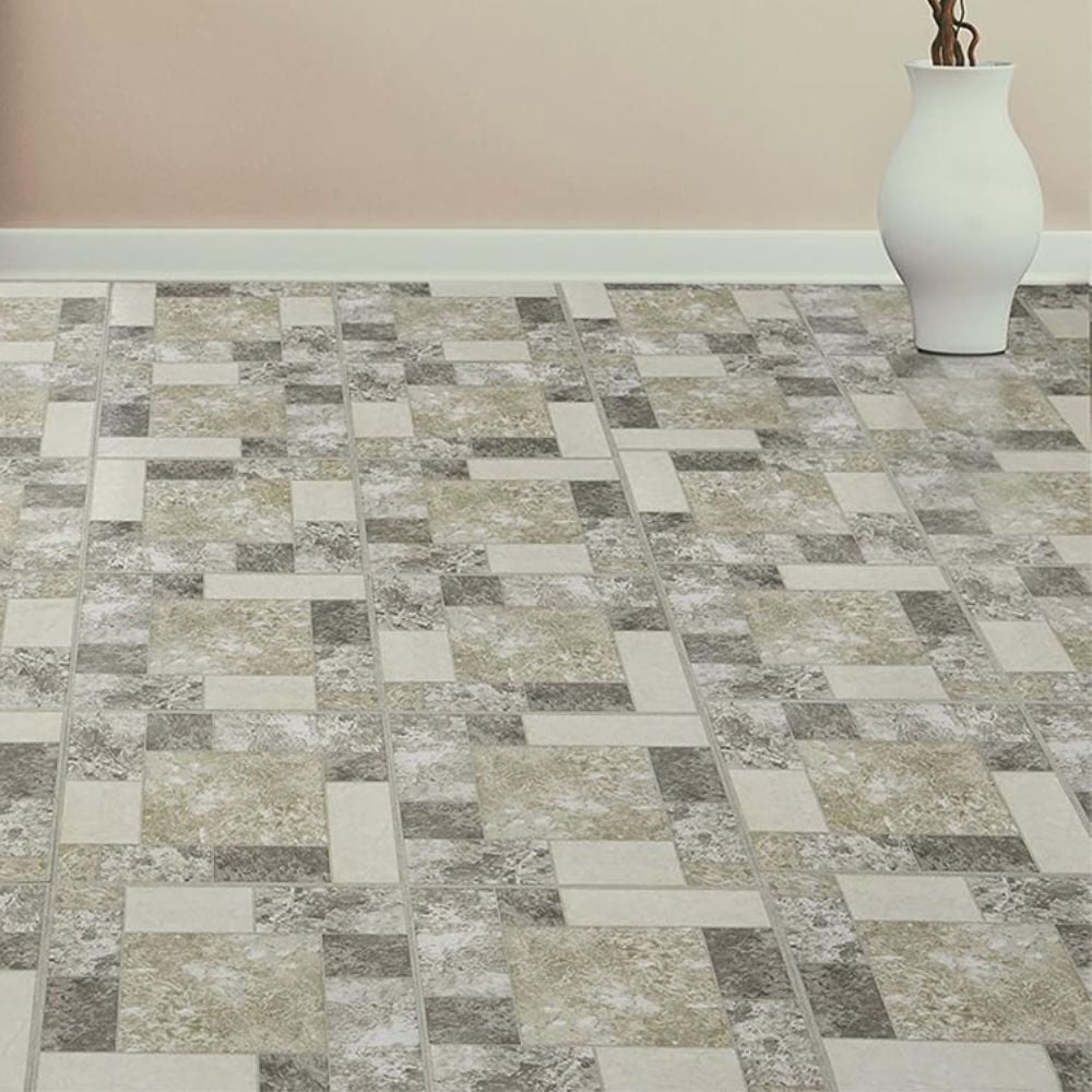 Ergode Tivoli Marble Blocks 12x12 Self Adhesive Vinyl Floor Tile - 45 Tiles/45 sq. ft.