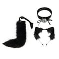 thumbnail image 2 of Orejas y cola de animales Yuyangstore Aro de pelo con orejas de felpa para mujeres y niñas Negro, 2 of 8