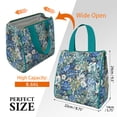 thumbnail image 3 of Pioneer Flower Floral Print Pattern Insulated Lunch Bag for Women & Adults,Large Portable Soft Cooler Lunch Bag,Thermal Food Storage Tote with Pearl Cotton,8.66L,8.75x5.75x9.5 Inch, 3 of 6
