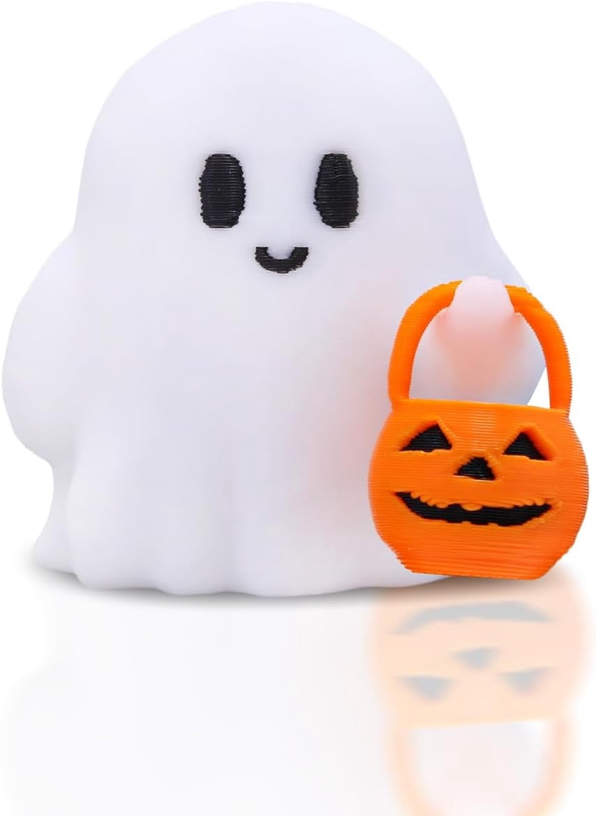 Glow-in-the-Dark Mini Ghost Figurine for Halloween Desk and Shelf Decor