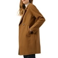 thumbnail image 5 of Allegra K Women's Double Breasted Lapel Raglan Long Sleeve Mid Length Overcoat L Brown, 5 of 9