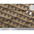 thumbnail image 2 of Soimoi Brown Japan Crepe Satin Fabric Teddy Bear Face Decor Fabric Printed Yard 42 Inch Wide, 2 of 3