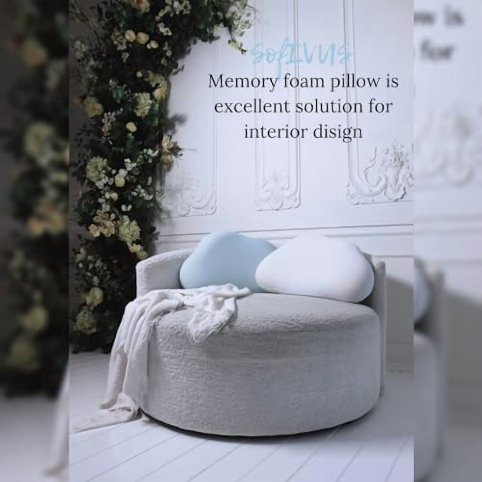 Cloud Shaped Contour Cervical Memory Foam Pillow with Additional Pillowcase - Soft Neck Support for Side Stomach Back Sleepers - Comfortable Slow Rebound Pillow with Ergonomic Design$$Bedding