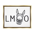 thumbnail image 3 of Stupell Industries LMAO Donkey Amusing Monochrome Casual Animal Humor Graphic Art Metallic Gold Floating Framed Canvas Print Wall Art, Design by Lettered and Lined, 3 of 5