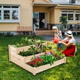 thumbnail image 3 of Thanaddo 3 Tier Wood Outdoor Raised Garden Bed 48x48x21 Inch, 3 of 7