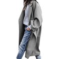 thumbnail image 1 of LinYooLi Women‘s Casual Lapel Button Long Solid Color Wool Blend Coat Loose Trench Coat Overcoat, 1 of 5