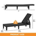 thumbnail image 5 of Craftian 4 Pcs Outdoor Chaise Lounge Chairs  with 5-Position Adjustable Backrest, Dark Black, 5 of 10