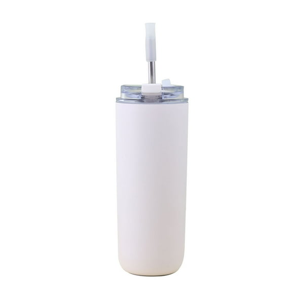 Double Layer Stainless Steel Portable Flip Cover Insulation Cup Creative American Straw Cup Long Lasting Paint Double Drinking Cup Cover