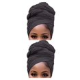 thumbnail image 2 of Minnieouse Turbante Nudo Estilo simple Interior Hijab Sombrero Multiusos Liso A prueba de polvo Pañuelo Transpirable Gorras Pérdida Sombrero Gris oscuro 2Conjunto, 2 of 6