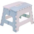 thumbnail image 1 of Folding Step Stool Portable Plastic Step Stool Non-Slip Kitchen Bathroom Bedroom Folding Stool Compact Plastic Step Stool Cartoon Stool Outdoor Fishing Children's Stool (Light Blue), 1 of 8