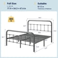 thumbnail image 3 of Allewie Full Size Metal Platform Bed Frame with Victorian Style Wrought Iron-Art Headboard/Footboard, Silver Gray, 3 of 6