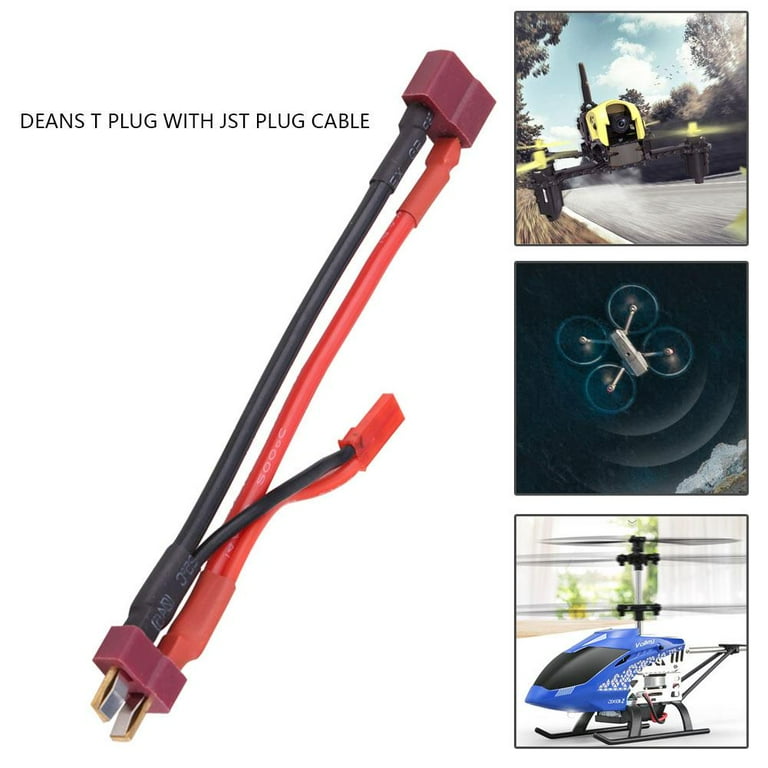 Cavo Di Alimentazione Deans T Plug Con JST – 18AWG, 13cm – Per Drone, Auto, Barca RC
