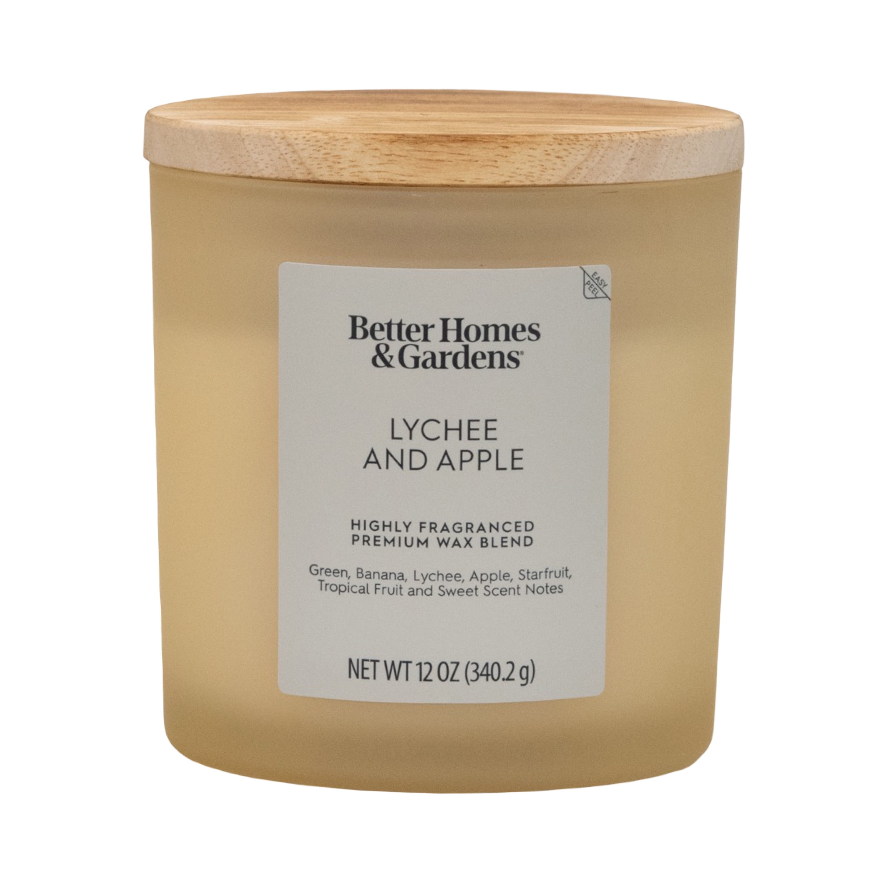 Better Homes & Gardens Lychee & Apple Scented 2-Wick Frosted Jar Candle 12oz.