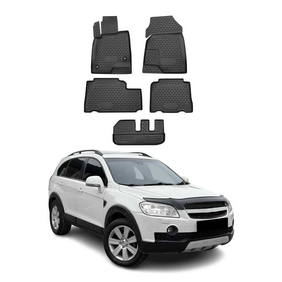 OMAC Floor Mats Liner for Chevrolet Captiva Sport 2012-15 7Seats TPE All-Weather