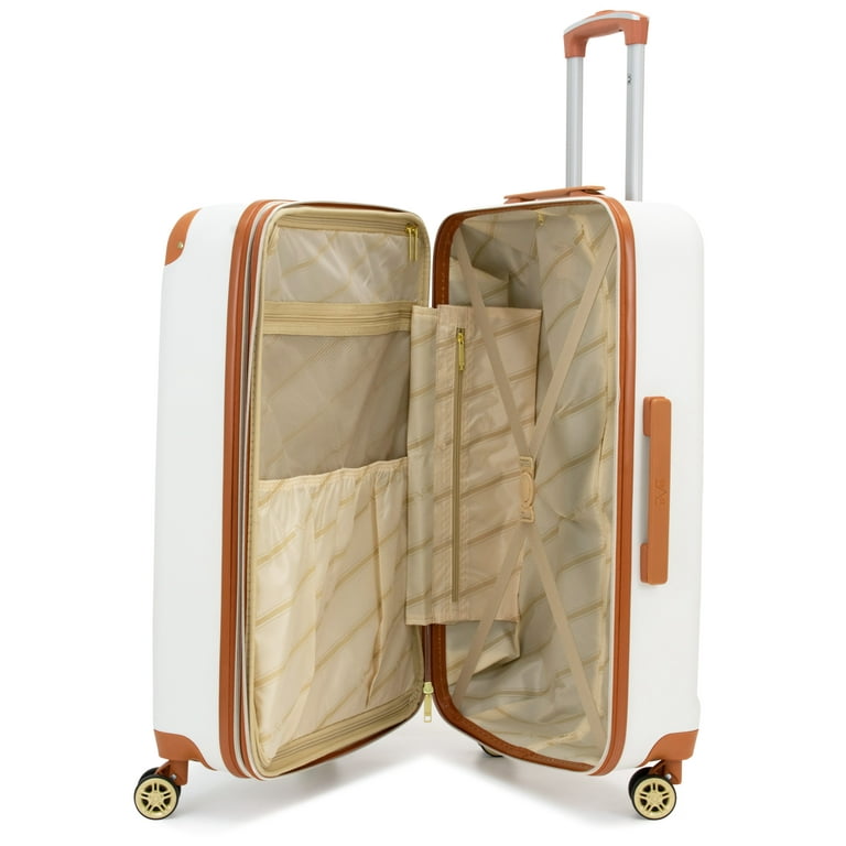 19V69 ITALIA Vintage 2 Piece Expandable Spinner Luggage Set (White