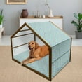 thumbnail image 2 of Adventure Cartoon Pet House, Linear Drawn Soft Pastel Colored Zeppelin, Outdoor & Indoor Portable Dog Kennel with Pillow and Cover, 5 Sizes, Yellow Green Pale Blue, by Ambesonne, 2 of 4