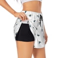 thumbnail image 2 of Bixox Women's Hand Drawn Turtle pattern 2 in 1 Running Shorts - Lightweight Athletic Workout Gym Yoga Shorts Liner with Pockets - Small, 2 of 7