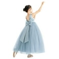 thumbnail image 4 of Ekidsbridal Girl Pageant Flower Girl Dress - V-Neck Satin with Elegant Pre-tied Bow 522-A (Size: 2-12), 4 of 6