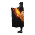 thumbnail image 2 of ASHLEIGH Basketball Hooded Blanket Wearable Blanket Comfortable Hooded Throw Wrap 56x80 inch, 2 of 3