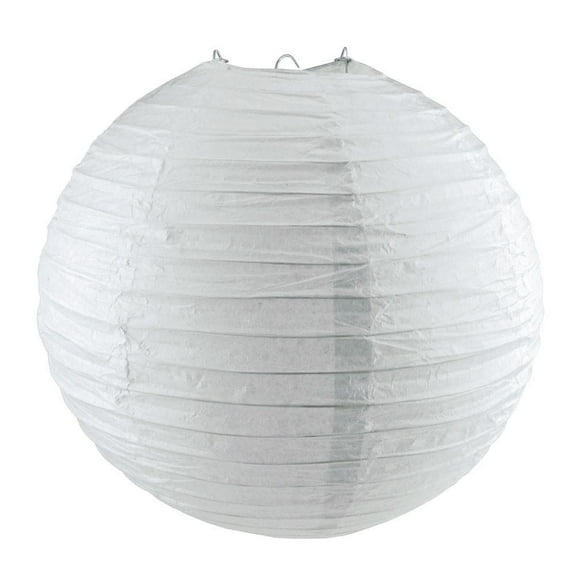 Round Paper Lantern Hanging Decor, 14-Inch, White