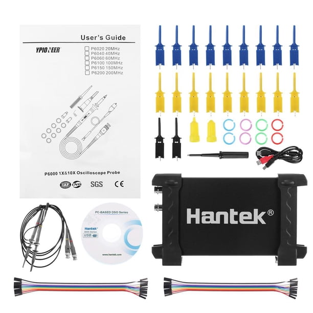Osciloscopio Digital Hantek6022Bl Portátil Basado En Pc Con 2 Canales 20Mhz Osciloscopios Usb Para Mantenimiento Y Diagnóstico De Automóviles Kearding TO003101-00