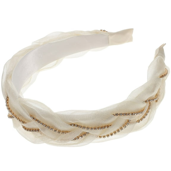 Raindrops White Organza Formal Headband for Women, Elegant 1 Piece Hair Accessory