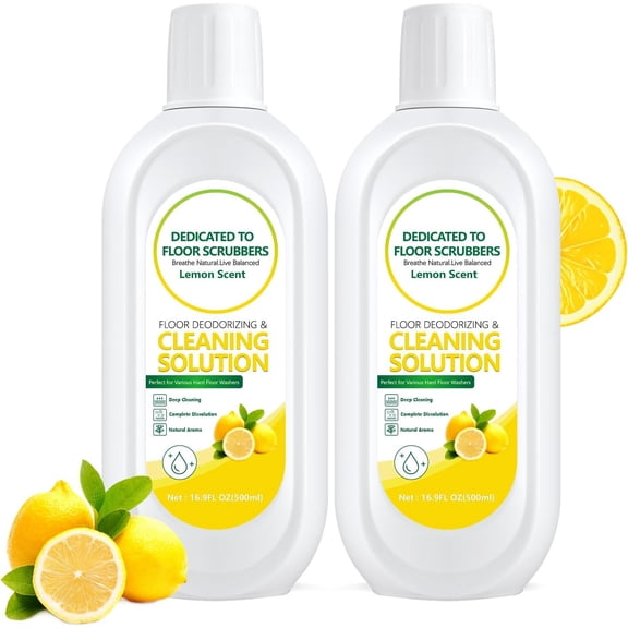 Multi-Surface Floor Cleaning Solution Compatible with Tineco iFLOOR 2/3/5 & FLOOR ONE S3/S5/S6/S7 PRO (No Steam), Suitable for All Cordless Wet/Dry Vacuum Mops (2 Bottle, Lemon)