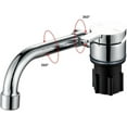thumbnail image 5 of ABPETE Pro-Grade Fold-Down Camper Faucet,360° Swivel Brass Spout with Chrome Finish | Hot/Cold Mixer for RV Kitchens & Marine Decks (G1/2 Black Base), 5 of 9