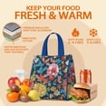 thumbnail image 5 of Pioneer Flower Floral Print Pattern Insulated Lunch Bag for Women & Adults,Large Portable Soft Cooler Lunch Bag,Thermal Food Storage Tote with Pearl Cotton,8.66L,8.75x5.75x9.5 Inch, 5 of 6