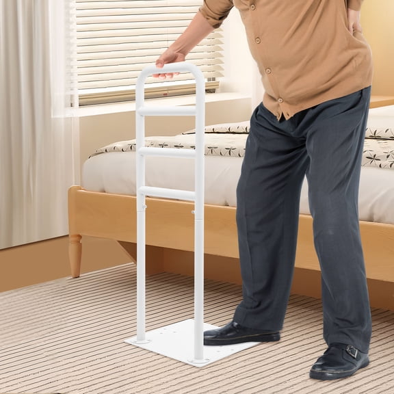 White Steel 102cm Sofa Stand Handrail Old People Get Up Walker Adjustable Auxiliary Railing