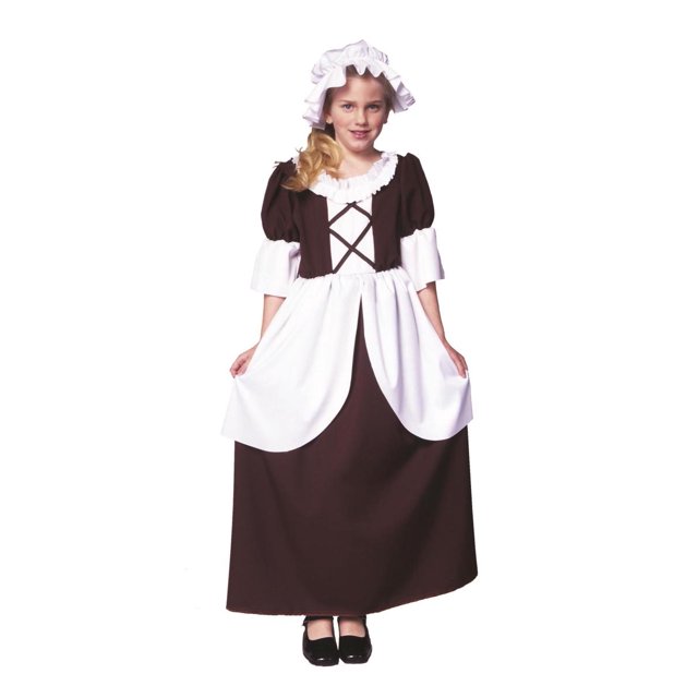 VESTIDO COLONIAL MARRÓN PARA NIÑA-L RG Costumes 91130- L