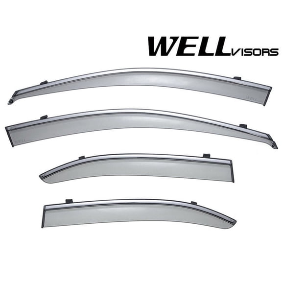 Wellvisors Side Window Visors Deflectors Rain Guards With Chrome Trim for 2009-2014 Acura TSX 3-847AC001