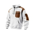 thumbnail image 1 of MHFRRA Sudadera con Capucha y Tejido de Cremallera de Un Cuarto, Ligera, Deportiva, con Bolsillo Delantero, Cómoda y Informal Blanco, 1 of 3