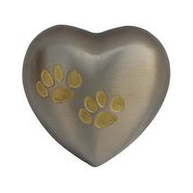 SHREYAS Heart Shaped SILVER GOLDEN FOOTPRINTS Cremation URNs for Human & Pet Ashes Keepsake Vase Highly Durable