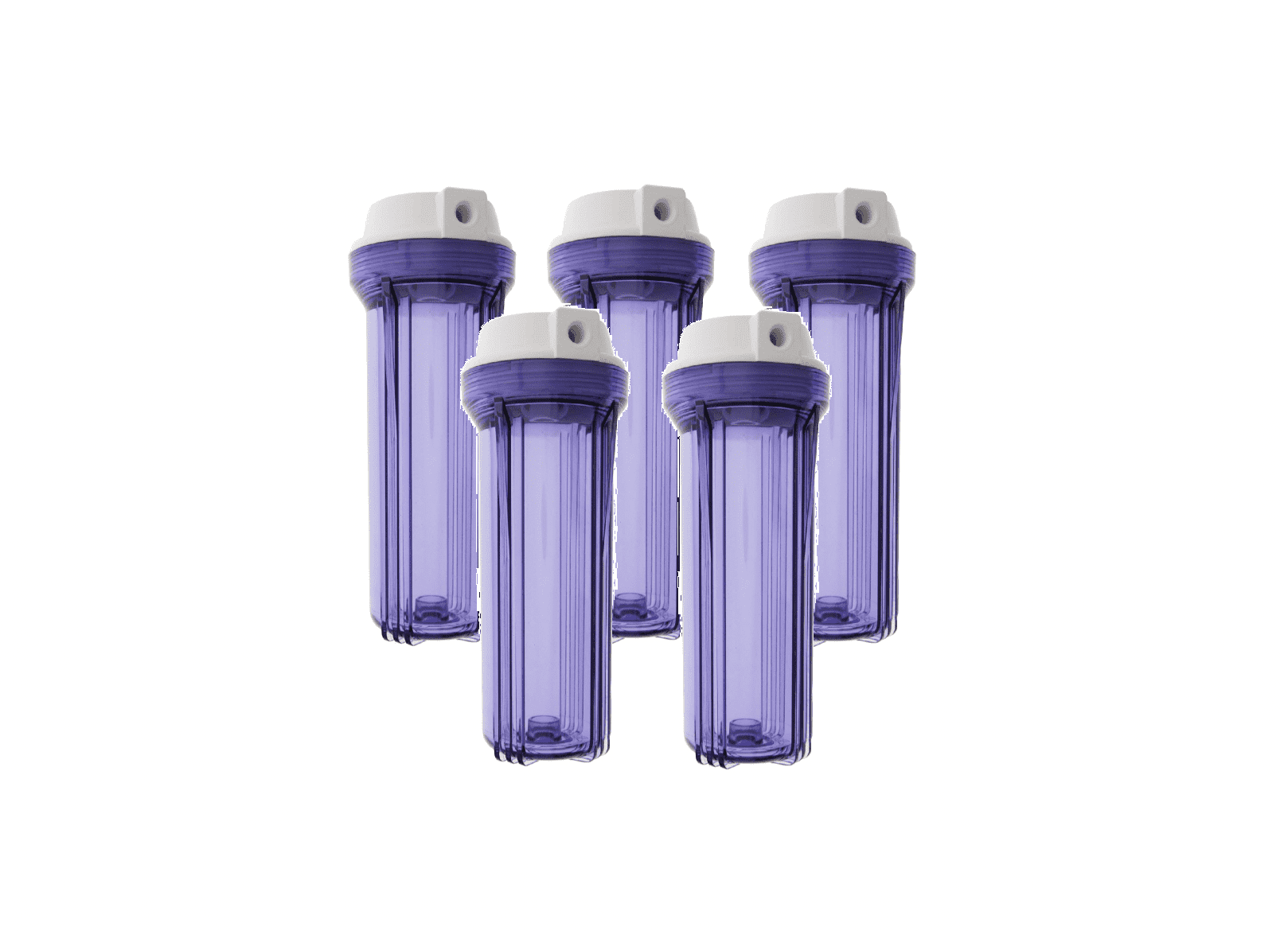 Pack of 5 Clear Filter Housing Sump for Reverse Osmosis Water