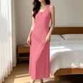 thumbnail image 6 of ZyeKqe Long Nightgown for Women Plus Size Sleeveless Button Front Crewneck Stretch Casual Lightweight Comfy Loungewear Midi Dress, 6 of 9