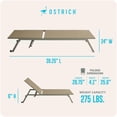 thumbnail image 5 of Ostrich Princeton Outdoor Chaise Lounge Pool Beach Patio Chair, Tan, 2 Pack, 5 of 8