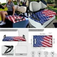 thumbnail image 3 of Jeiento Golf Cart Seat Covers 4 PCS with Steering Wheel Cover and 2PCS Golf Cart Flags Stars Golf Cart Seat Protector 13-14 Inch Steering Wheel Covers Club Car Flag Golf Cart Accessories, 3 of 5