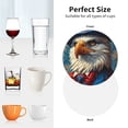 thumbnail image 4 of KLL Drink Coasters Set Round Shape of 4,PU Leather Absorbent Coasters Set Decorative Coffee Cup Coasters Housewarming Gift for Home Decor-Surreal Bald Eagle Gentleman, 4 of 5