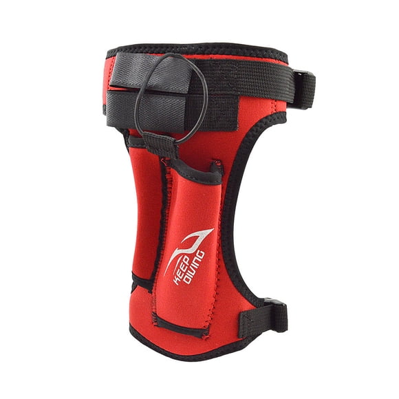 KEEP DIVING Support de Jambe pour Outils de Plongée - Enveloppe en Néoprène et Nylon Rouge pour un Accès et une Commodité Faciles, 60x24cm, Léger 123g, Idéal pour la Plongée sous-Marine et les Sports Nautiques