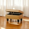 thumbnail image 6 of JESTOP Leather Storage Ottoman, Ottoman with Storage, Rectangle 28.5" Foot Rest Ottomans Stool for Living Room Bedroom, 6 of 7