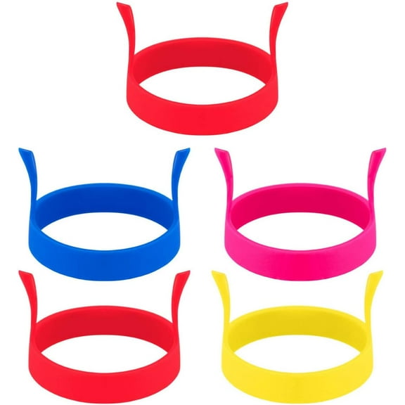 Round Silicone Molds Circle Stencil 5pcs Silicone Egg Rings Round Non Stick Fried Egg Pancakes Maker Molds Breakfast Egg Sandwich Cooker Maker Round Silicone Molds Circle Stencil
