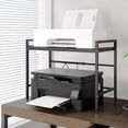 thumbnail image 3 of Soporte Extensible para microondas, Estante para Cocina, Altura Ajustable Estante para microondas, Organizador de Cocina, 2 Niveles con 8 Ganchos, Kitchen Shelves, Negro, 3 of 9