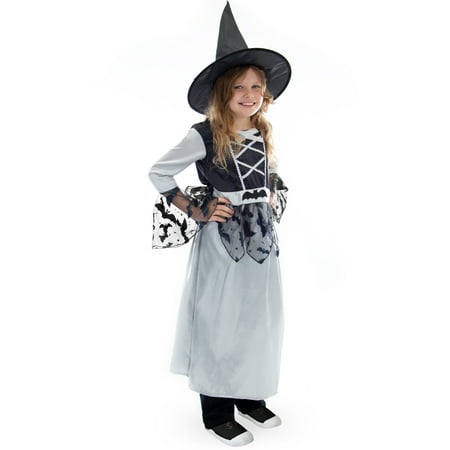 Bewitching Witch Children’s Halloween Costume – Bat Dress for Girls, M