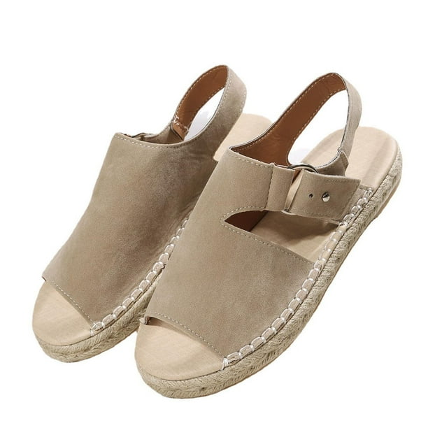 Amzcrzy Zapatos de mujer,Zapatos de mujer,Zapatillas de mujer, Zapatos de verano para mujer, planos, de paja tejida, informales, con punta redonda, sandalias para mujer, prendas de vestir exteriores