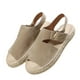 thumbnail image 1 of Amzcrzy Zapatos de mujer,Zapatos de mujer,Zapatillas de mujer, Zapatos de verano para mujer, planos, de paja tejida, informales, con punta redonda, sandalias para mujer, prendas de vestir exteriores, 1 of 9