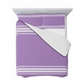 thumbnail image 7 of Quilts Queen Size Bedding Set, Purple Striped Lightweight Quilted Comforter, Luxurious White Stripes Modern Abstract Art Reversible Bedspread Coverlet with Pillow Covers for All Season, 90" x 96", 7 of 7
