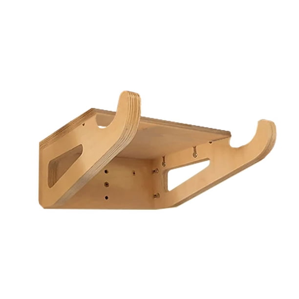 Soporte de pared para bicicletas - Portabicicletas de interior - Almacenamiento de portabicicletas de bambú con estante extraíble Estante de exhibición de clasificación de bicicletas